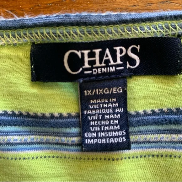 Chaps Green V-Neck T-Shirt * 1X - Picture 2 of 8
